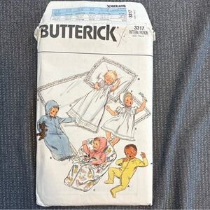Vintage Butterick 3317 Layette Pattern uncut